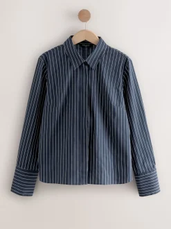 Rayure bleu marine/bordeaux - Lot de 2 chemises ajustées extensibles indispensables à manches longues