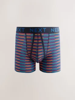 Rayures à pois pop bleu marine - Lot de 10 - Boxers avec ouverture sur le devant