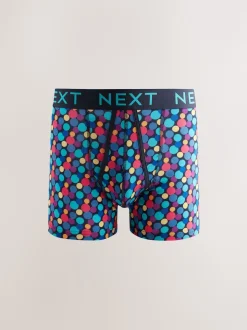 Rayures à pois pop bleu marine - Lot de 10 - Boxers avec ouverture sur le devant