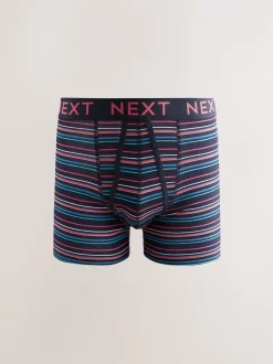 Rayures à pois pop bleu marine - Lot de 10 - Boxers avec ouverture sur le devant