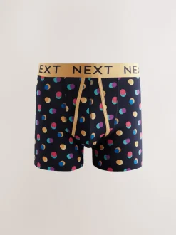 Rayures à pois pop bleu marine - Lot de 10 - Boxers avec ouverture sur le devant