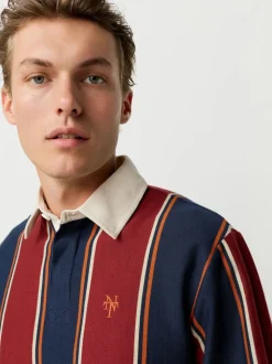 Rayures bordeaux/bleu marine - Maillot de rugby