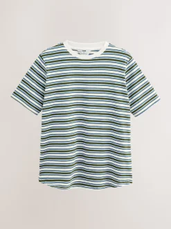 Rayures marron chocolat et verte - Lot de t-shirts d’allaitement de maternité 2