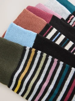 Rayures noires - Lot de 7 - Chaussettes riches en coton pour homme