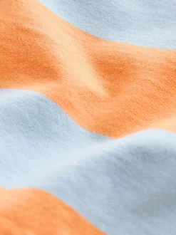 Rayures orange et bleue - Sweat imprimé All-over Col rond (3mois -7ans)