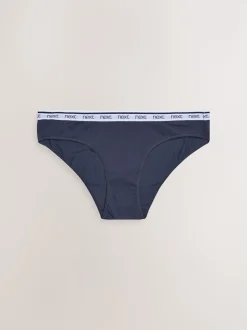 Rayures roses et bleues - Lot de 4 culottes à logo en coton