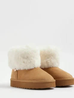 River Island Bottes doublées de fourrure avec poignets en fourrure
