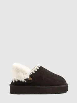 River Island chaussons Whipstch en fausse fourrure