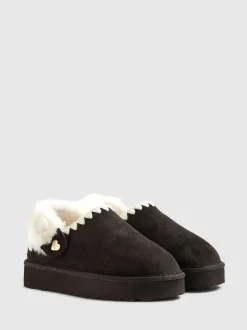 River Island chaussons Whipstch en fausse fourrure