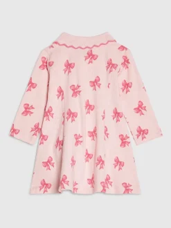 River Island Robe côtelée à manches longues et col nœud