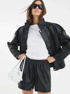 River Island Short élastique en similicuir