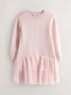 Robe Baker by Ted Baker rose en maille à ourlet en tulle