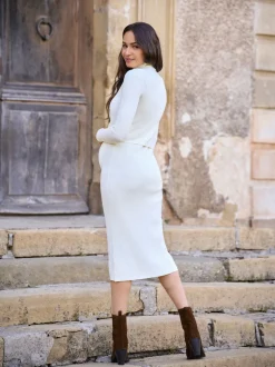 Robe d'allaitement Seraphine Maternité Premium en maille côtelée