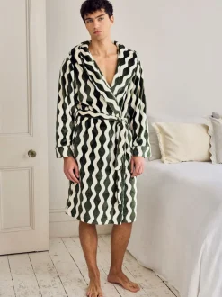 Robe de chambre Chelsea Peers en polaires à rayure ondulée à capuche