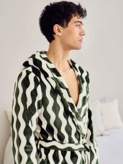 Robe de chambre Chelsea Peers en polaires à rayure ondulée à capuche