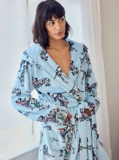 Robe de chambre Chelsea Peers en polaire à imprimé chiens dalmatien