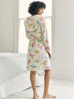 Robe de chambre Chelsea Peers en polaire imprimé dinosaure