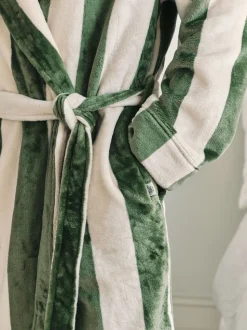 Robe de chambre Chelsea Peers à capuche rayée en polaire