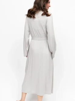 Robe de chambre Nora Rose en jersey à manches longues avec empiècement en dentelle