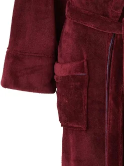 Robe de chambre Savile Row Company en polaire douce à passepoils