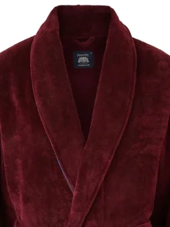 Robe de chambre Savile Row Company en polaire douce à passepoils