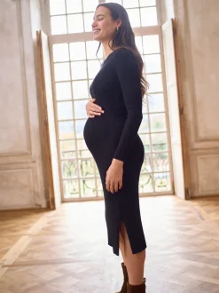 Robe de grossesse Seraphine en maille à Col rond