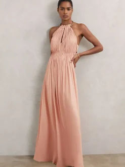 Robe longue à dos nu Reiss Vinnie avec anneau