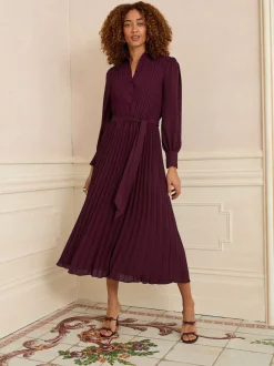 Robe mi-longue Love & Roses plissée