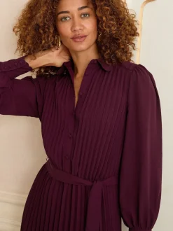 Robe mi-longue Love & Roses plissée