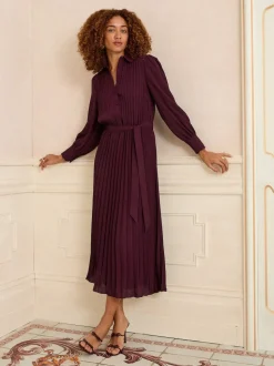 Robe mi-longue Love & Roses plissée