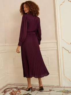 Robe mi-longue Love & Roses plissée