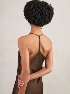 Robe nuisette Reiss Maisley en satin à col bénitier