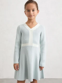 Robe Reiss Alma en maille côtelée à surpiqûres