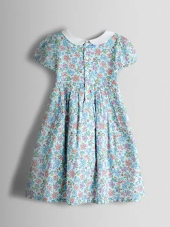 Robe smockée JoJo Maman Bébé à col Ditsy Fleuri