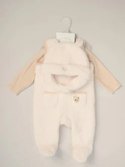 Rock-A-Bye Baby Boutique BÉBÉ Borg Blanc Salopettes Body et Chapeaux Ensemble 3 Pièces