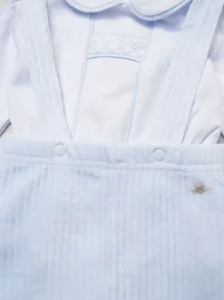 Rock-A-Bye Baby Boutique Ensemble Salopettes et Chemises en velours bleu Bébé