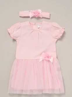 Rock-A-Bye Baby Boutique Ensemble robe et bandeau rose avec ruban