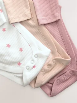Rose - 3 Lot de bodys à manches longues pour bébé avec dysplasie de la hip