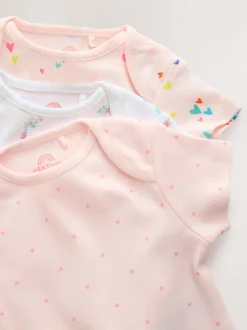 Rose - 3 Lot de bodys bébé à manches courtes pour dysplasie de la hanche