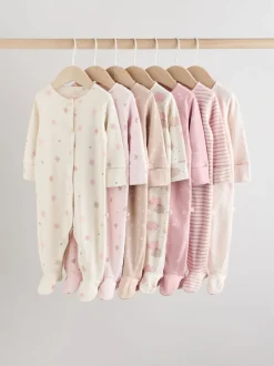 Rose - 7 Pack Baby Sleepsuits (0mths-3yrs)