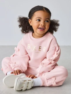 Rose - Baker by Ted Baker ensemble sweat et Joggings bleu 2 Pieces avec nœud sur le côté