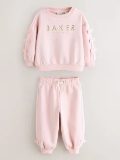 Rose - Baker by Ted Baker ensemble sweat et Joggings bleu 2 Pieces avec nœud sur le côté