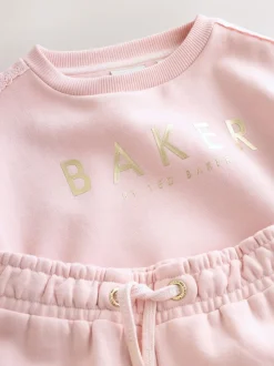 Rose - Baker by Ted Baker ensemble sweat et Joggings bleu 2 Pieces avec nœud sur le côté