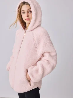 Rose - Baker by Ted Baker veste zippée en polaire en peau de mouton à capuche