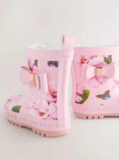 Rose - Baker by Ted Baker Bottes de bien-être doublées en fausse fourrure avec nœud pour fille