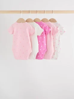 Rose - Bodys pour bébés Manches courtes 5 Pack
