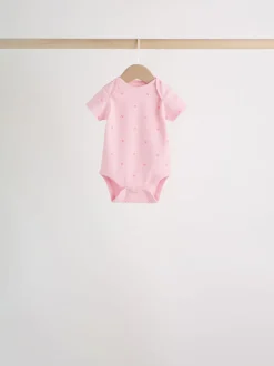 Rose - Bodys pour bébés Manches courtes 5 Pack