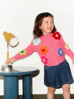 Rose - Cardigan à fleurs 3D (3mths-7yrs)