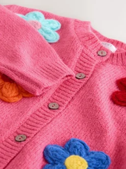 Rose - Cardigan à fleurs 3D (3mths-7yrs)