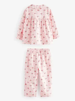 Rose - Cath Kidston pyjama tissé à boutons et fleurs